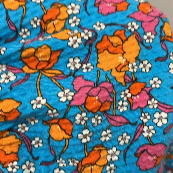 TopShop Floral Print Off-the-Shoulder Crop Top Cotton Blend Size 6 NWT - Picture 5 of 8